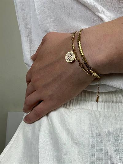 Gold Round Detail Bracelet