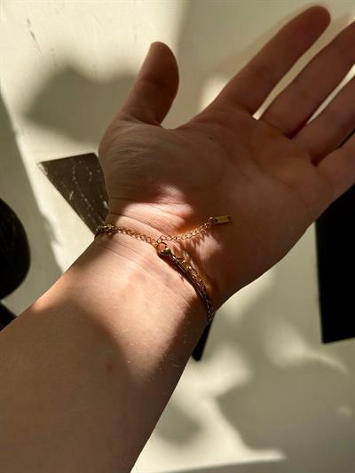 Gold Single Chain Pipe Bracelet