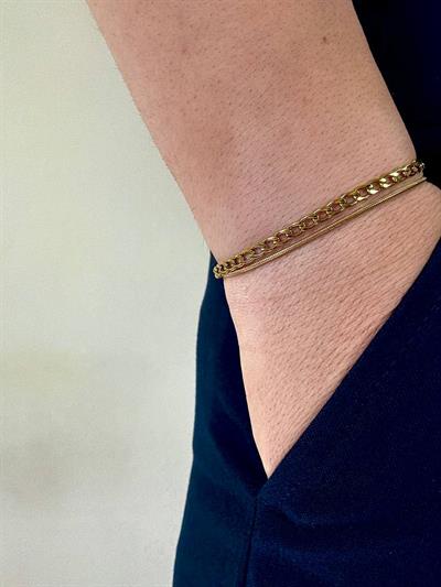 Gold Single Chain Pipe Bracelet