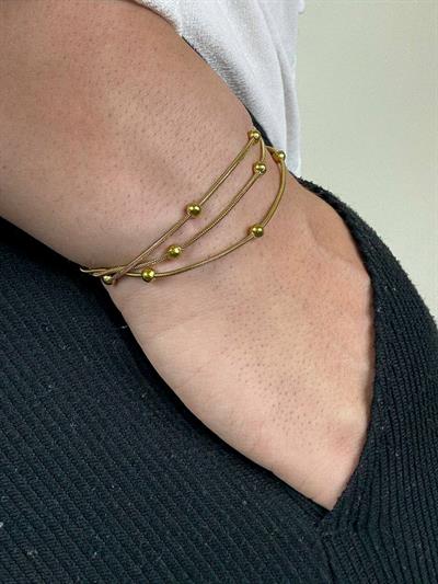 Gold Triple Ball Bracelet