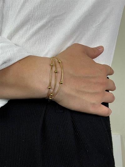 Gold Triple Ball Bracelet