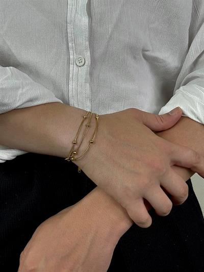 Gold Triple Ball Bracelet