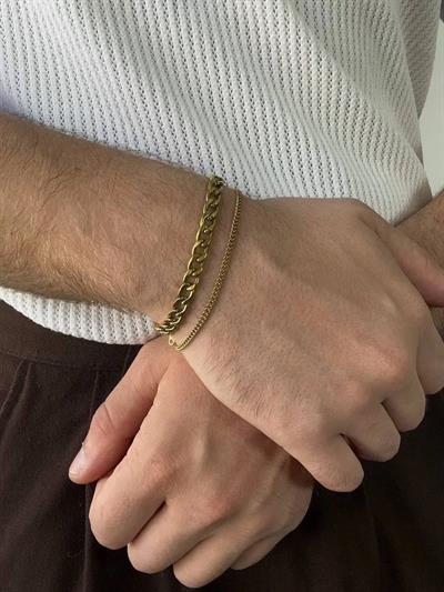 Gold Two Chain Bracelet