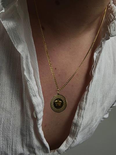 Gold Versace Relief Necklace