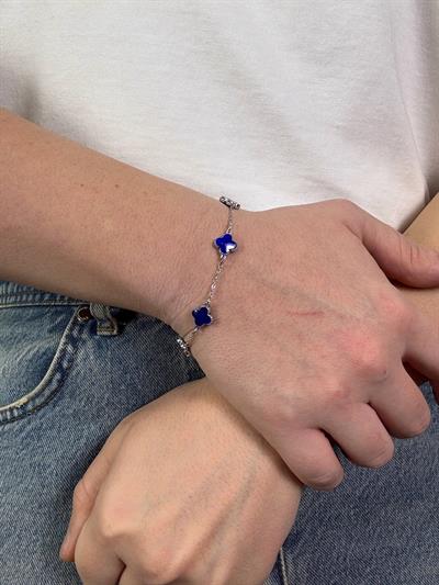 Navy Blue Clover Bracelet