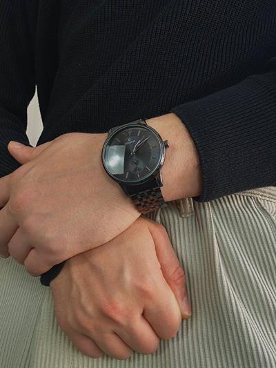 Silver Black Cord Vintage Wristhwatch