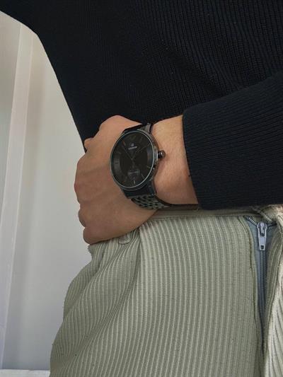 Silver Black Cord Vintage Wristhwatch