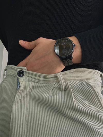 Silver Black Cord Vintage Wristhwatch