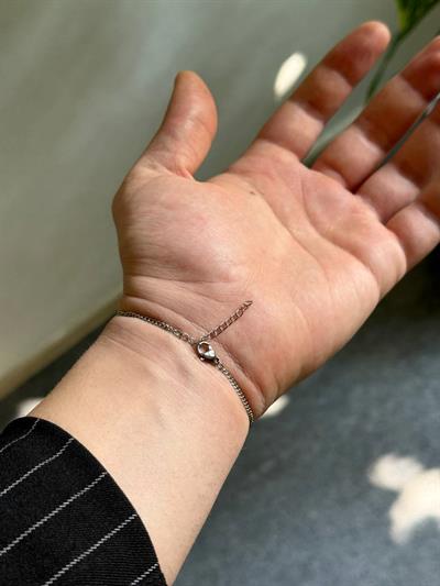 Silver Green Square Bracelet