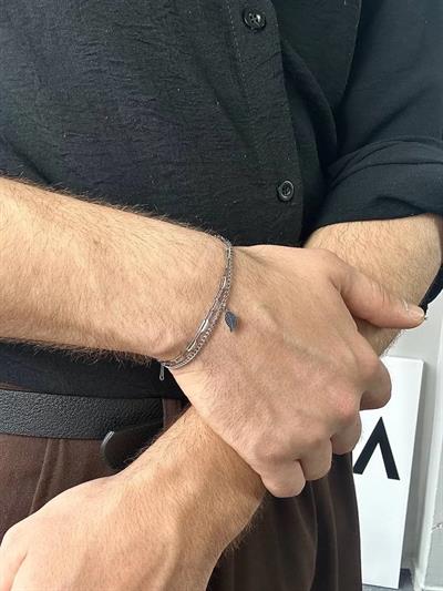 Silver Long Chain Leaf Bracelet