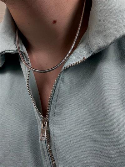 Silver Oval Chain Necklace