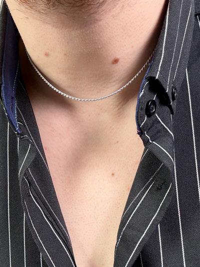 Silver Short Auger Necklace