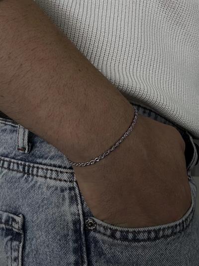 Silver Slim Auger Bracelet