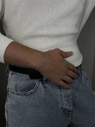 Silver Slim Auger Bracelet