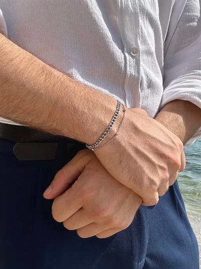 Silver Slim Detail Bracelet