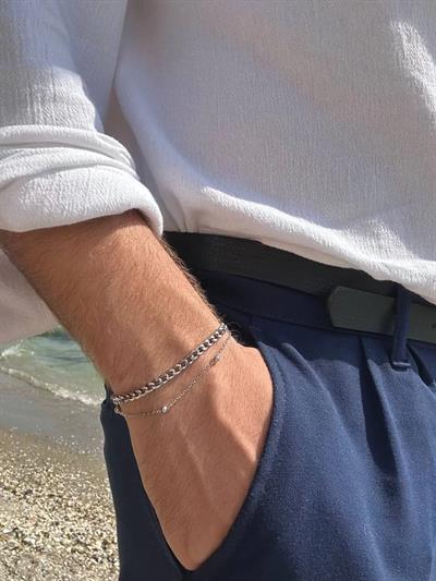 Silver Slim Detail Bracelet