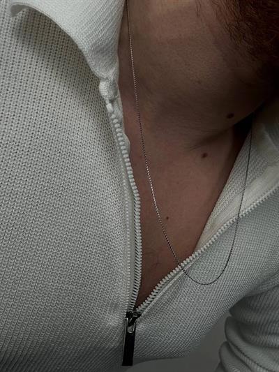 Silver Slim Detail Necklace