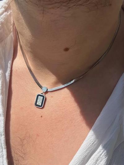 Silver Slim Square Necklace