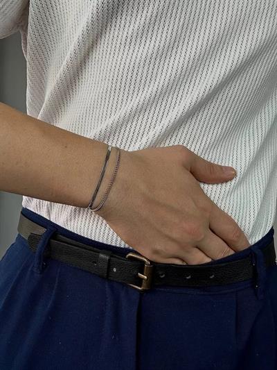 Silver Slim-Thick Bracelet