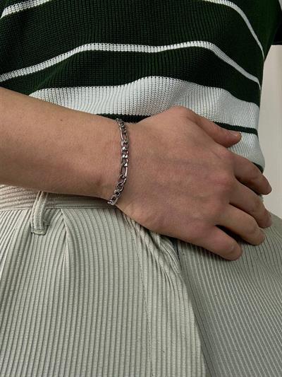 Silver Thick Figaro Bracelet