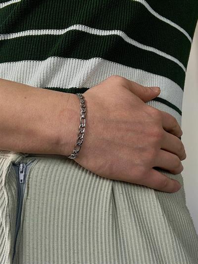 Silver Thick Figaro Bracelet