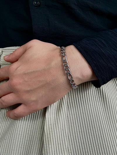 Silver Thick Figaro Bracelet