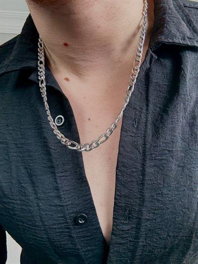 Silver Thick Figaro Necklace
