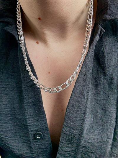 Silver Thick Figaro Necklace