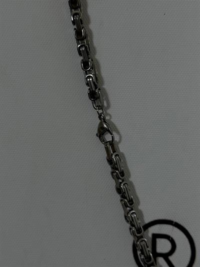 Silver Thick Steel Chain Necklace