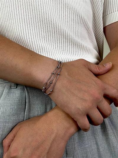Silver Triple Ball Bracelet