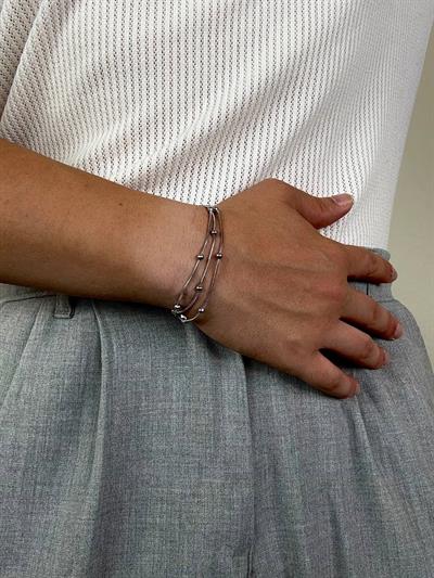Silver Triple Ball Bracelet