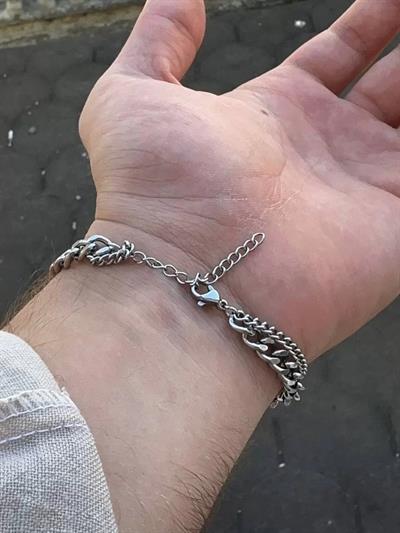 Silver Two Chain Bracelet