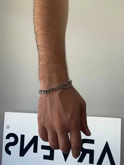 Silver Two Chain Half Bracelet