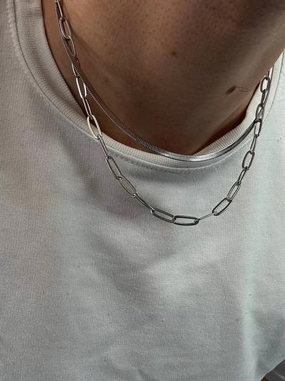 Silver Two Chain Necklace