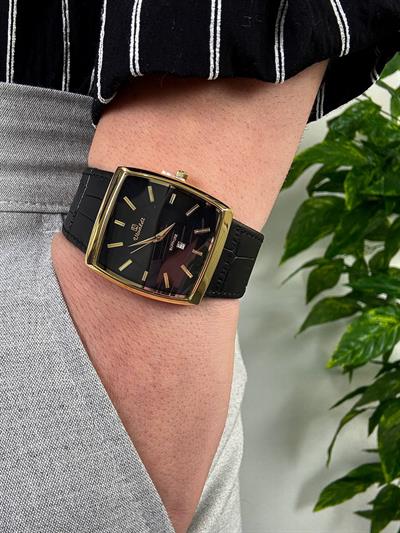 Sunset Black Leather Cord Vintage Wristhwatch VV