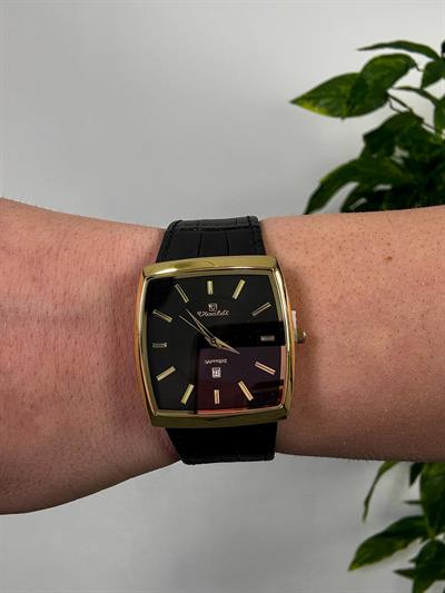 Sunset Black Leather Cord Vintage Wristhwatch VV