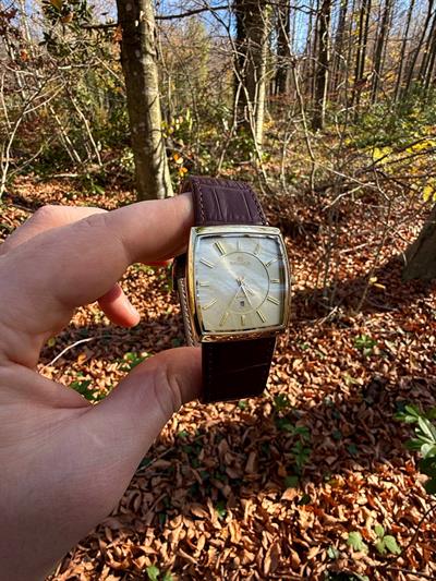 Sunset Brown Leather Cord Vintage Wristhwatch VV