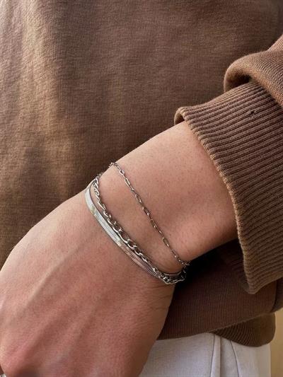 Three Chain Silver Bracelet