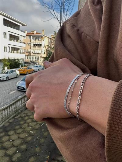 Three Chain Silver Bracelet
