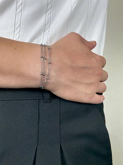 Triple Dot Silver Bracelet