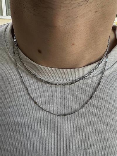 Two Chain Figaro Necklace