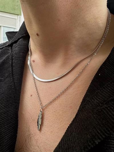 Two Chain Leaf Necklace
