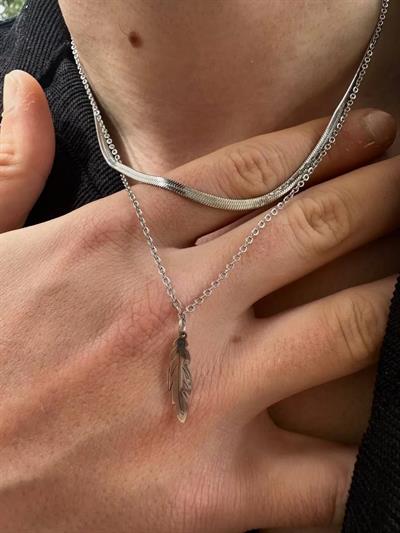 Two Chain Leaf Necklace