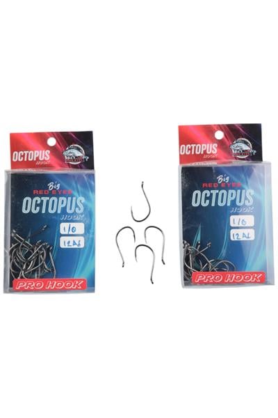 BİG RED EYES OCTOPUS CANLI VE ÖLÜ YEM İĞNESİ 2/0 (12 ADET)