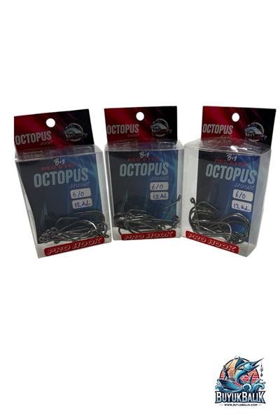 Big Red Eyes Octopus Canlı ve Ölü Yem İğnesi 6/0 (12Adet )