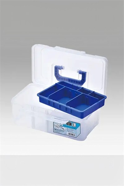 Meiho Novelty Box L Şeffaf Malzeme Kutusu (Mavi Detay)