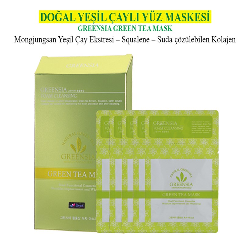 Doğal Yeşil Çaylı Yüz Maskesi 5'li