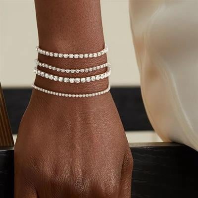 Glamour, Kadınlar İçin Şık 4 Parça Tenis Bileklik Seti