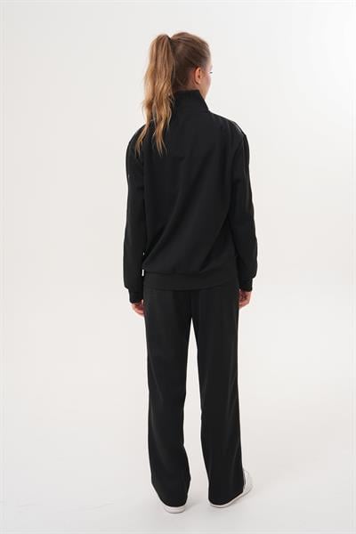 Basics&More Kadın Siyah Tam Fermuarlı Şeritli Eşofman Takımı – Rahat ve Şık Spor Stil