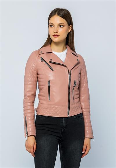 basics and more Basics&More Women Biker Powder Leather Jacket - DIESEL